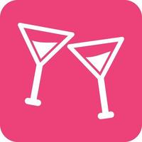 Cocktail Glasses Glyph Round Background Icon vector