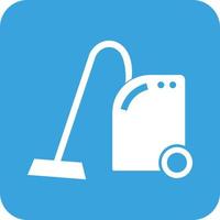 Vaccum Cleaner Glyph Round Background Icon vector