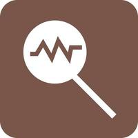 Search Chart Glyph Round Background Icon vector