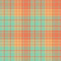 Seamless pattern in summer water green and orange colors for plaid, fabric, textile, clothes, tablecloth and other things. Vector image.