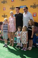 LOS ANGELES, NOV 1 - Tori Spelling, Jack McDermott, Dean McDermott and Liam, Stella, Hattie, Finn McDermott at the The Peanuts Movie Los Angeles Premiere at the Village Theater on November 1, 2015 in Westwood, CA photo