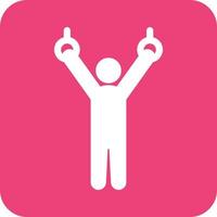 Gymnastic III Glyph Round Background Icon vector