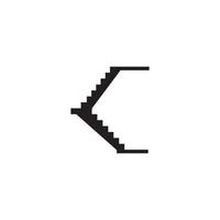 Ilustración de icono de vector de plantilla de logotipo de escalera y escaleras