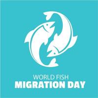 vector día mundial de la migración de peces. plantillas para fondos, pancartas, tarjetas, carteles con subtítulos, historias de redes sociales. diseño simple y elegante