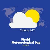 Vector World Meteorological Day. Design Simple and Elegant