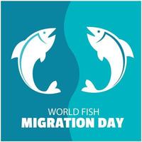 vector día mundial de la migración de peces. plantillas para fondos, pancartas, tarjetas, carteles con subtítulos, historias de redes sociales. diseño simple y elegante