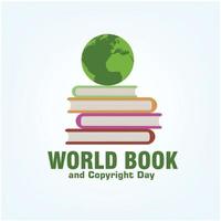 Vector illustration for World Book and Copyright Day.Simple and Elegant Design