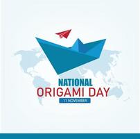 Vector Illustration of National Origami Day. Simple and Elegant Design