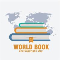 Vector illustration for World Book and Copyright Day.Simple and Elegant Design