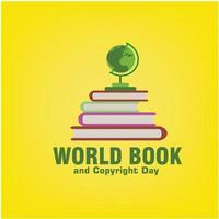 Vector illustration for World Book and Copyright Day.Simple and Elegant Design