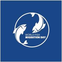 Vector World Fish Migration Day. Templates for backgrounds, banners, cards, posters with captions, social media stories. simple and elegant design