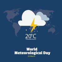 Vector World Meteorological Day. Design Simple and Elegant