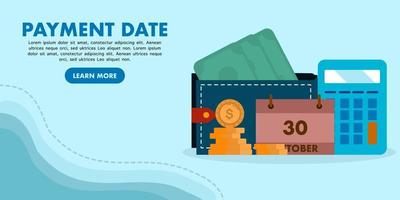 Payday loan or payment date concept is like a calendar with money. Coin payment calendar. Payment date concept, financial calendar, financial stability, payment day, success. vector