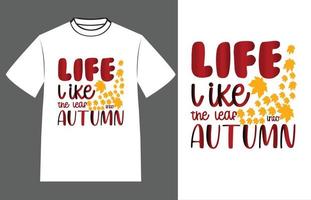 diseño de camiseta de tipografía de otoño vector