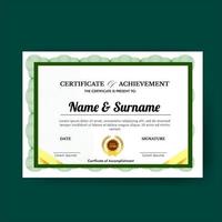 Vector Illustration Template Certificate design Green