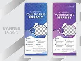 Business roll up banner design template vector