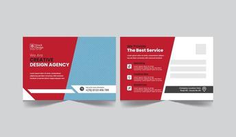 Corporate postcard template design vector