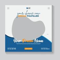 Real estate sale social media post banner template Vector