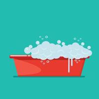 Basin with soap suds - Vector illustration.