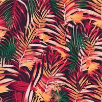 ilustración de vector de selva con patrón de hojas tropicales. impresión de verano de moda. exótico patrón sin costuras. hojas tropicales turquesas y verdes. fondo de pantalla de la jungla exótica.