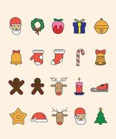 chrismast icon filled line color illustration vector