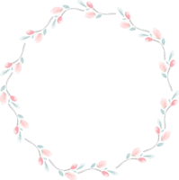 Cherry blossom circle wreath watercolor png
