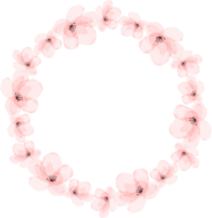 körsbär blomma cirkel krans vattenfärg png