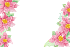flor de azevinho poinsétia de natal em aquarela e folha com glitter dourado png