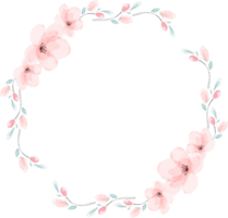 flor de cerezo círculo corona acuarela png