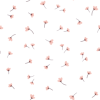 Watercolor little pink flower seamless pattern png