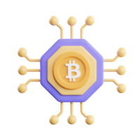 Bitcoin Network 3d Illustration png