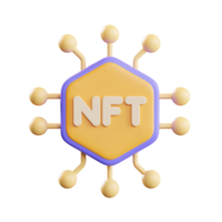 nft netwerk 3d illustratie png