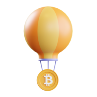 bitcoin con caldo aria Palloncino 3d illustrazione png