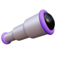 Stylized 3D Telescope Illustration. Observatory Telescope 3D Render, Suitable for UI Web or Mobile App Design png