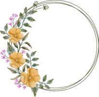 elegante acquerello fiore telaio png