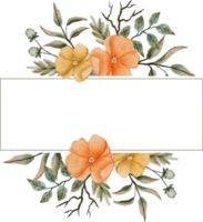 elegant vattenfärg blomma ram png