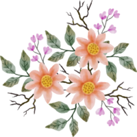 elegante arreglo floral en acuarela png