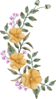 elegante arranjo de flores em aquarela png