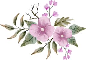 elegante arreglo floral en acuarela png