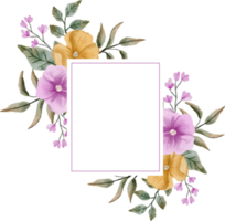 elegante acquerello fiore telaio png