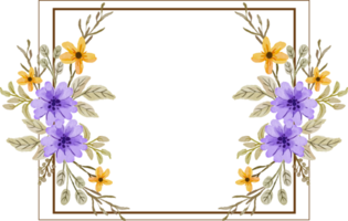beautiful elegant watercolor flower frame png