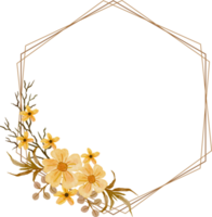 beautiful elegant watercolor flower frame png