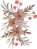 elegante arreglo floral vintage en acuarela png