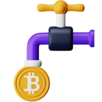 Coin faucet 3d rendering isometric icon. png