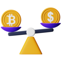 bitcoin ratio rate 3d-rendering isometrisches symbol. png