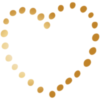 coração desenhado de mão simples doodle dourado. elemento de design isolado para dia dos namorados, casamento, romance png