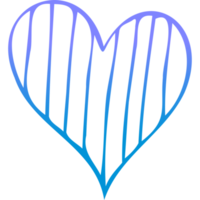 coeur de doodle bleu simple. élément de design isolé pour la saint valentin, mariage, romance. clipart png transparent