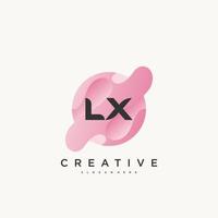 lx letra inicial colorido logotipo icono diseño plantilla elementos vector