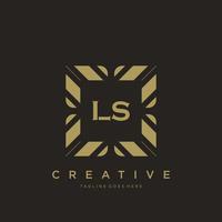 LS initial letter luxury ornament monogram logo template vector