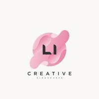 LI Initial Letter Colorful logo icon design template elements Vector